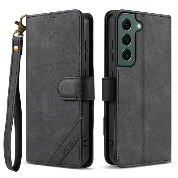 Case for Samsung Galaxy S22 Plus Retro Flip Wallet Leather Phone Cover with Card Slot Stand Holder Shockproof Protective
