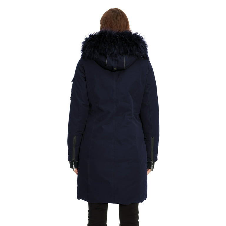 Winter Parka Windproof, Warm Jacket Long Faux Alpine Insulated Water Fur - Women\'s Laurentian - Repellent, North, Hood Down Vegan with Coat