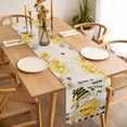 thumbnail image 3 of Yellow Gnomes Table Runner - 120 Inch Long, Kitchen Dining Table Runner Dresser Scarves, Vintage Daisy Honey Plaid Flower Farmhouse Decor for Coffee Tables Wedding Party Banquet, 3 of 8