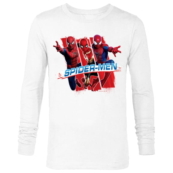 Marvel Spider-Man: No Way Home Spider-Men Trio - Long Sleeve T-Shirt for Men – Customized-White