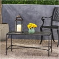 thumbnail image 3 of 36.75 inch Outdoor Patio Coffee Table in Black, Powder Coated Iron Furniture for Garden & Deck, 3 of 9