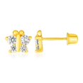 thumbnail image 1 of 14k Yellow Gold Butterfly Childrens Earrings, 1 of 2