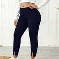 thumbnail image 3 of MLCDZ Plus Size Workout Leggings for Women High Waisted Side Slit Lounge Lightweight Gym Sports Yoga Pants Fitness Exercise Stretch Soft Trousers, 3 of 9