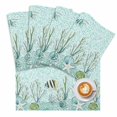 thumbnail image 2 of Summer Ocean Coral Conch Fish Placemats Set of 4,Wipeable Washable Table Mats for Dining Tables, Gradient Green Geometric Place Mats for Kitchen Event Party Tabletop Decor, 2 of 9