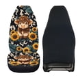 thumbnail image 6 of FOR U DESIGNS Highland Cattle Sunflower Pattern 2 Pcs Car Seat Cover Lightweight Truck Seat Protectors Elastic Auto Accessories Car Front Seats Only Fit Sedan Truck SUV, 6 of 7