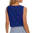 thumbnail image 5 of Yourumao Tank Tops for Women Crewneck Crop Tanks Solid Basic Sleeveless Shirts Loose Fit Tshirts Summer Dailywear Cami Tshirts, 5 of 6