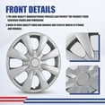 thumbnail image 4 of 15" Set Of 4 Hubcaps Wheel Rims Cover for 2009-2019 TOYOTA COROLLA Compatible With Steel Wheels Snap On Installation(15-Inch,LACQUER), 4 of 7