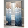 thumbnail image 4 of Navy Blue Ombre Stripe Sheer Curtains for Living Room Bedroom Abstract Summer Beach Coastal Sheer Curtains 108 Inch Long 2 Panels Set Light Filtering Curtain Window Treatments Drapes for Dining Room, 4 of 6