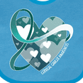 thumbnail image 4 of Inktastic Cervical Cancer Awareness Teal and White Ribbon Around Heart Boys or Girls Baby Bib, 4 of 4