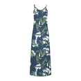 thumbnail image 5 of CEHVOM Robes d'Été pour Femmes Décontractées Boho Imprimées à Bretelles Anneau Plage Longue Robe Maxi avec Poches, 5 of 5