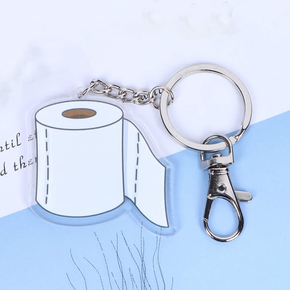 ROMANSENTIAL Durable Acrylic Keychain Stylish Transparent Pendant for Bags 2Pcs