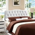thumbnail image 4 of Modern Contemporary King Size Vinyl Headboard, White Faux Leather, 4 of 4
