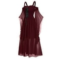 thumbnail image 3 of NMMUED Gothic Dress Masquerade Costumes for Women Halloween Costumes for Women Vintage Dress for Women Victorian Costume Women Halloween Costumes Women Medieval Costume Women Wine 3XL, 3 of 3