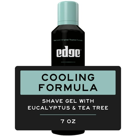 Edge Mens Cooling Shave Gel, 7 oz, Eucalytpus & Tea Tree Scent, Foaming Men's Shave Cream