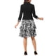 thumbnail image 3 of Conjunto de vestido y chaqueta de 2 piezas INSPIRE CHIC para mujer, vestido sin mangas de gasa con flores y conjunto de chaqueta de panel contrastante, talla XS, negro y blanco, 3 of 6