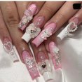 thumbnail image 1 of Pegatinas de uñas postizas con estampado de leopardo Sanrioed Hellokitty Y2K, estilo Harajuku, Parche de uñas de diamantes de imitación súper brillante, regalos de niña caliente, nuevo, 1 of 4