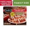 Stouffer’s Cheesy Garlic Lasagna with Meat Sauce, Family Size Lasagna, Easy Frozen Dinners 35 oz