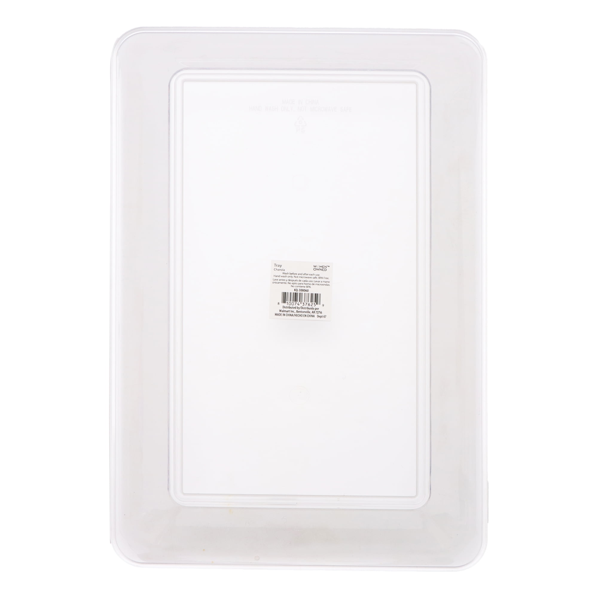1 Count, 14 IN Clear Rectangular Plastic Food Tray, by Way To Celebrate