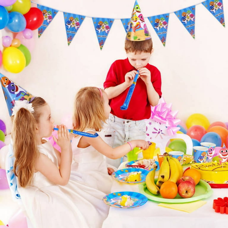 85 Pcs Little Shark Party Supplies for Shark Birthday Decorations for Kids