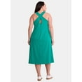 thumbnail image 2 of Terra & Sky Women's Plus Size Criss Cross Back Sleeveless Dress, Sizes 0X-5X, 2 of 2