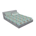thumbnail image 2 of Sea Shells Fitted Sheet & Pillow Sham Set, Maritime Art with Seahorse and Starfishes Hand Drawn Aquarium Pattern, Decorative Printed 6 Piece Bedding Decor Set, Full, Seafoam Brown Blue, by Ambesonne, 2 of 3