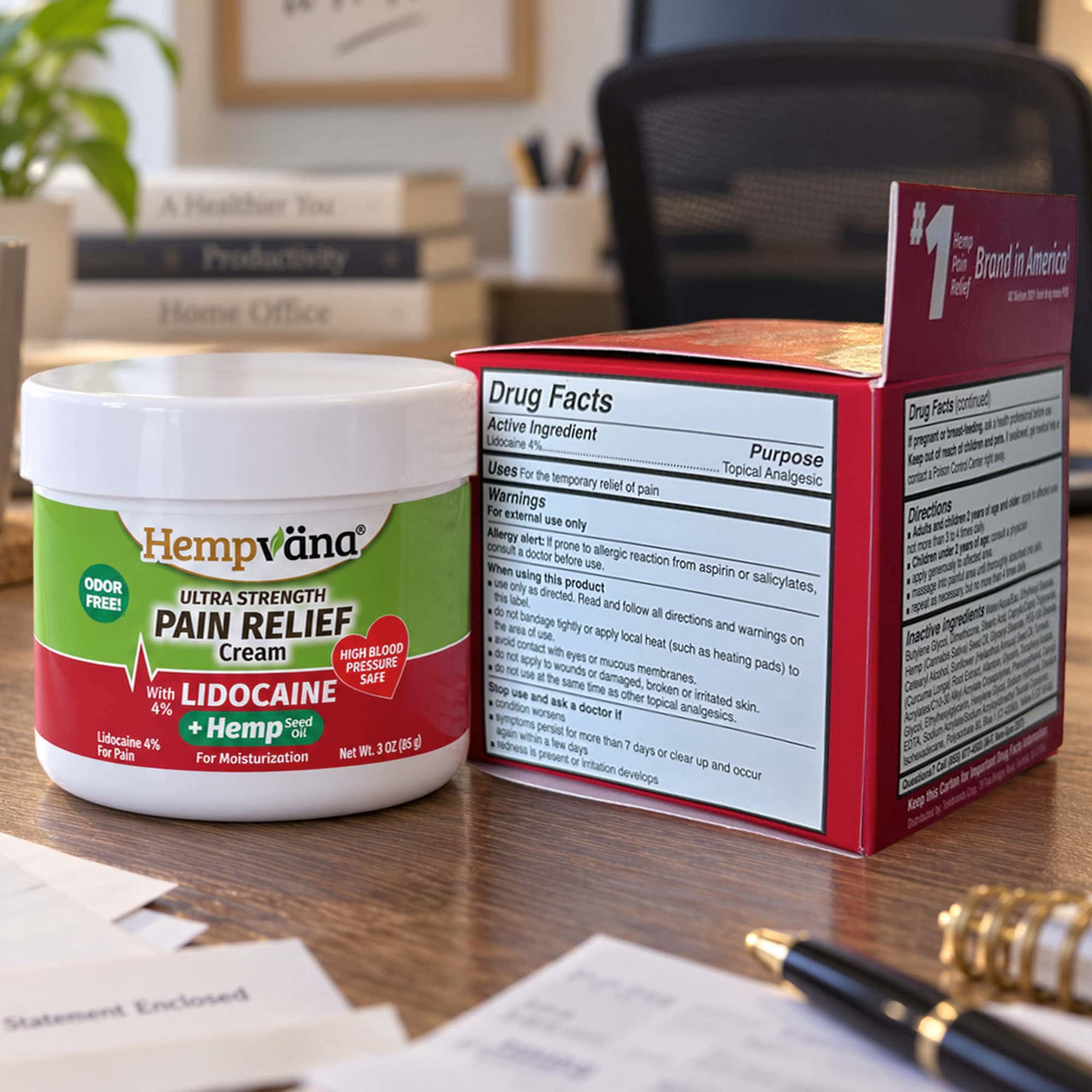 Hempvana Ultra Strength 4% Lidocaine Pain Relief Cream, 3 oz
