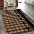 thumbnail image 4 of 2.7x5 Area Rugs, Brown Black Plaid Non-Skid Rubber Backing Large Rectangle Rugs - Living Room Bedroom Home Office, Vintage Rustic Star Buffalo Check Indoor Floor Mat Carpets Washable Rug, 4 of 9
