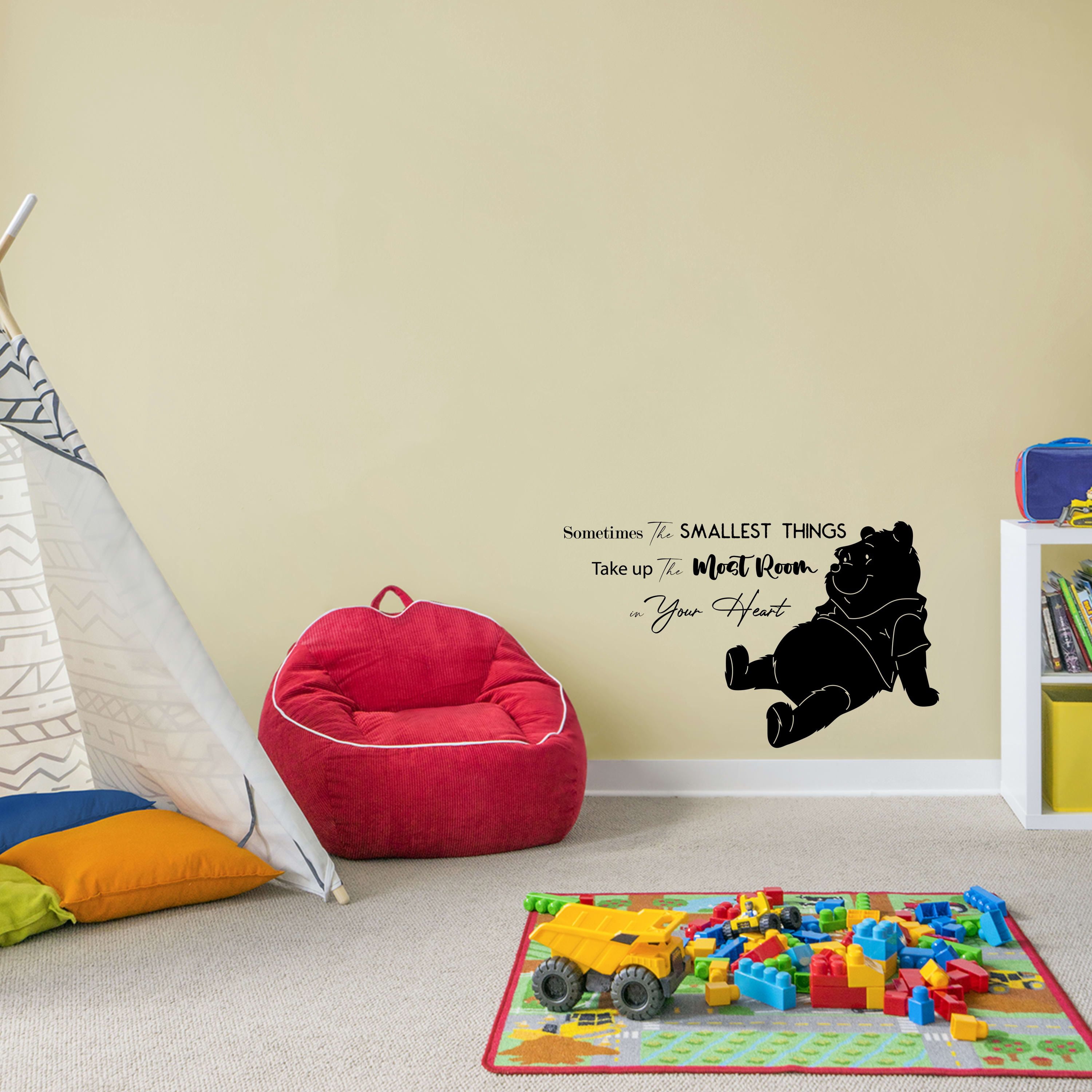 Winnie the Pooh Most Room In Your Heart Quote Positive Life Inspiration Quotes Saying Wall Art Sticker Designs Vinyl Stickers For Home House Walls Rooms Windows Bedroom Decoration Size (35x40 inch)