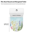 thumbnail image 5 of Xoenoiee Toilet Bowl Lid Cover Stretchable Toilet Lid Cover Washable Soft Toilet Seat Lid Cover Fit Round Oval Elongated Lids for Bath Decorative Accessories, Floral Leaf Pale Blue, 5 of 6