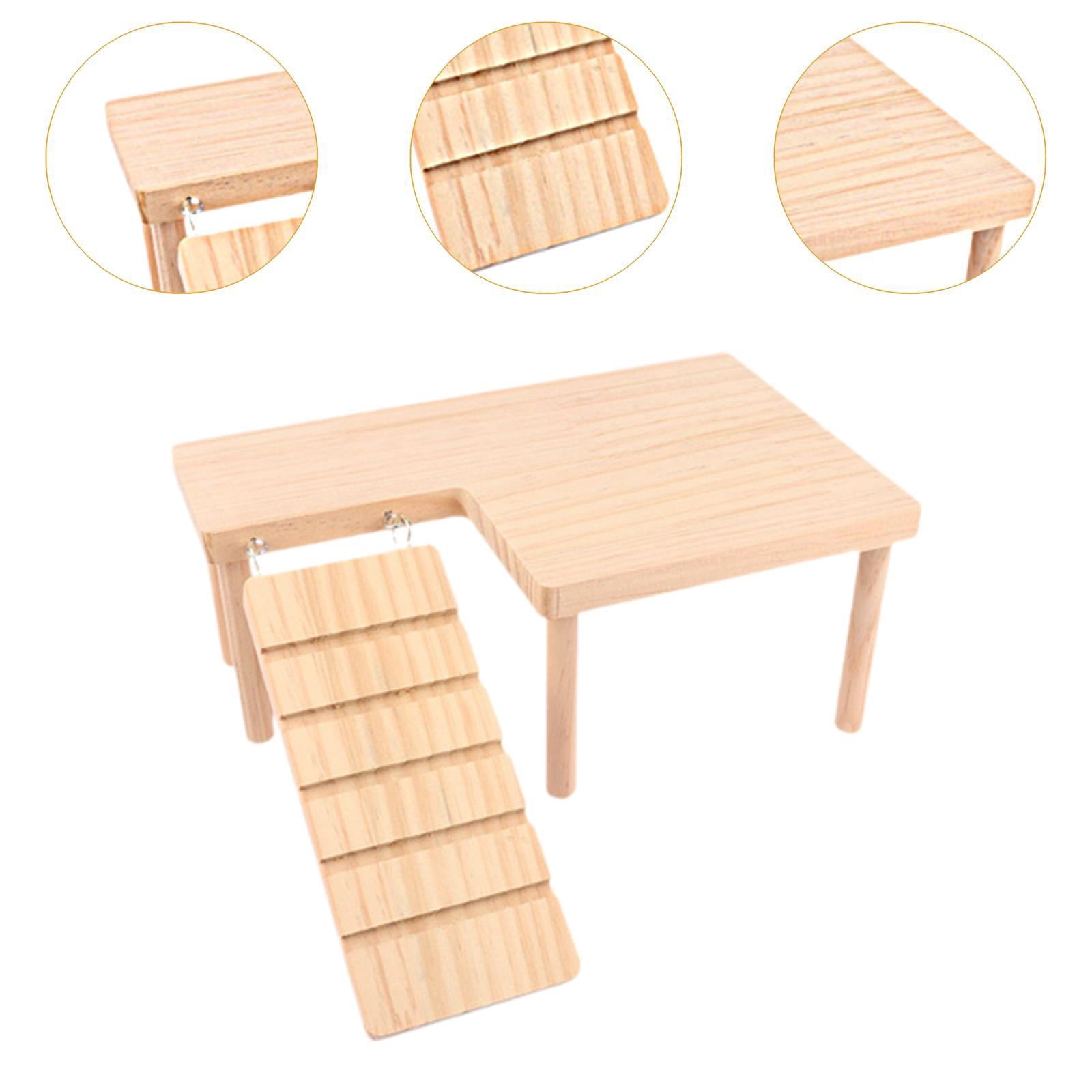 TOOYFUL Hamster Wooden platforms Toy Hamster Playground with Climbing Ladder Small Animal Climbing platforms for Mouse Chinchilla Rat left