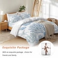 thumbnail image 7 of Summer Ocean Life Bedding Duvet Cover Set Full Size 4 Pieces Marine Coral Starfish Lines Bedding Set with Zipper Closure, 1 Comforter Cover 86x86 Inches 1 Flat Sheet & 2 Pillow Cases, 7 of 7