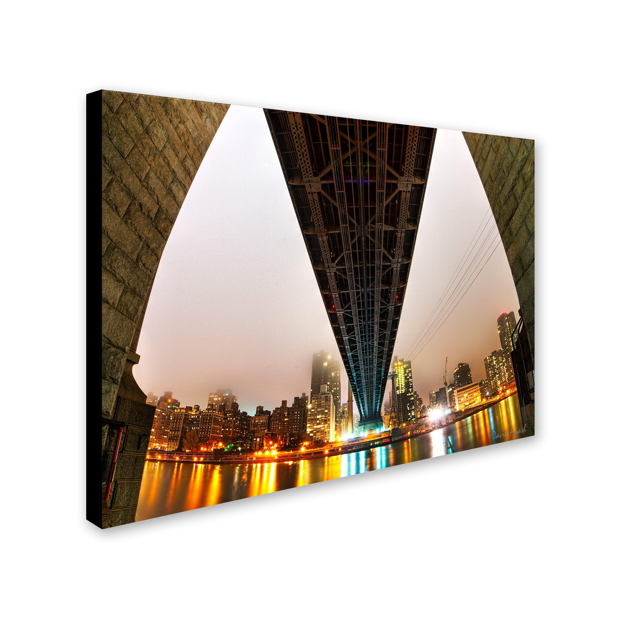 Trademark Fine Art "Under the Queensboro Bridge" Canvas Art by David Ayash