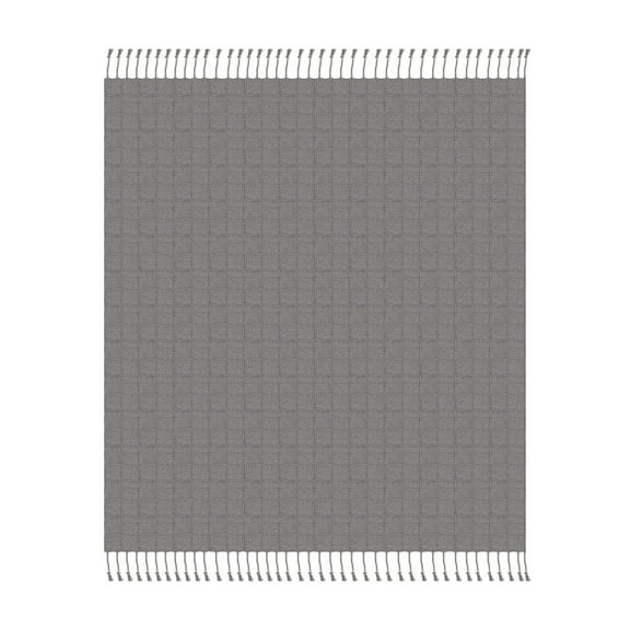 Ox Bay Gray Cotton Throw, 60" x 50"