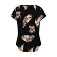 thumbnail image 3 of Tops de Algodón para Mujeres Cuello en V Moda Casual Manga Corta Primavera Verano Top para el Hogar Y Diario, 3 of 6
