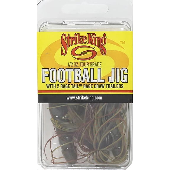 Strike King Touchdown Jig 1/2 oz Rage Craw Green Pumpkin Bass Jig