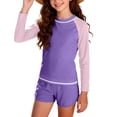 thumbnail image 2 of YABCSAZ Baby Girls Rash Guard Set UPF 50+ UV Swimsuit Long Sleeve Swimwear with Shorts 2 Piece Swim Set Toddler Bathing Suits Printe Suit Kids Size 32 Years, 2 of 10