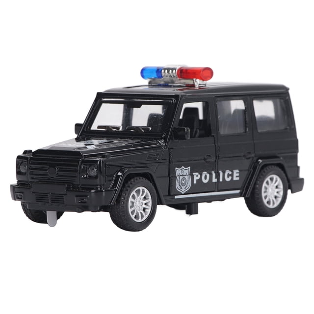 Modelo de vehículo policial de aleación a escala 1/32 con luces intermitentes, ingenioso coche de juguete para niños para regalar.