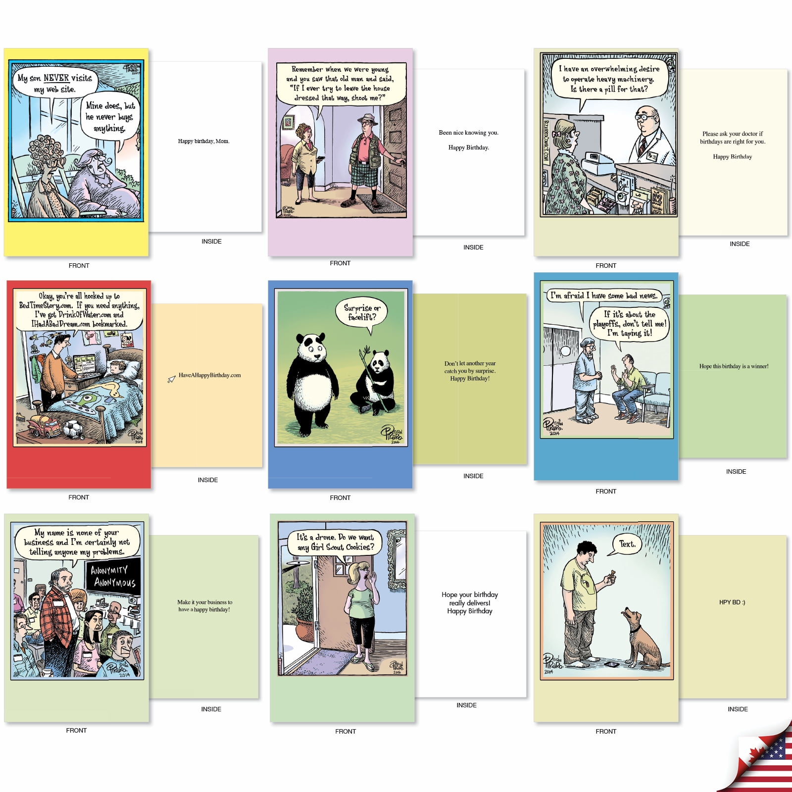 NobleWorks A Bizarro Bash - Pack of 36 Birthday Greeting Cards with Envelopes (4.63 x 6.75 Inch) - AC9376BDG-B1x36