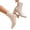 Beige, variant on Womens Ankle Boots Chunky Mid Heel Booties Retro Square Pointed Toe Side Zipper Short Boots Heeled Shoes for Women Fall Winter