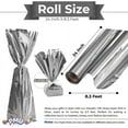 thumbnail image 4 of PMU (2) Gift Wrap Mylar Roll Metallic Silver 2-sided, 24 Inches X 8.3 Ft Roll 1.4 Mil Highly Reflective Mylar Film, Great for Gifts, Birthdays, Christmas, Baskets, Arts & Crafts, 4 of 5
