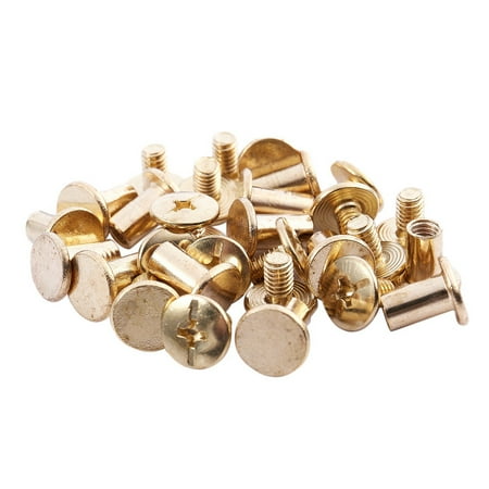 

15 Pieces 5mmx8mm Brass Plated Binding Chicago Screw for Money Belt