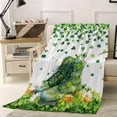 thumbnail image 4 of Throw Blanket Fleece Throw Blanket 50x80in, St. Patrick's Day Shamrock Daisy Flower Soft Lightweight Bed Blankets Rustic Green Boots Fuzzy Couch Blankets for All Season, 4 of 9