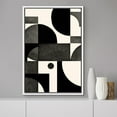 thumbnail image 2 of IDEA4WALL Framed Canvas Print Wall Art Minimalist Black And White Abstract Collage Illustrations Geometric Splicing Graphics Modern Art Bohemian Artwork for Home Decor - 16"x24" White, 2 of 5