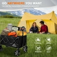 thumbnail image 6 of Collapsible Wagon Cart with Wheels Foldable, Folding Wagons Carts with Silent Universal Wheels, Large Grocery Cart On Wheels, Heavy Duty Utility for Shopping Beach Sports Fishing Camping, Black, 6 of 7