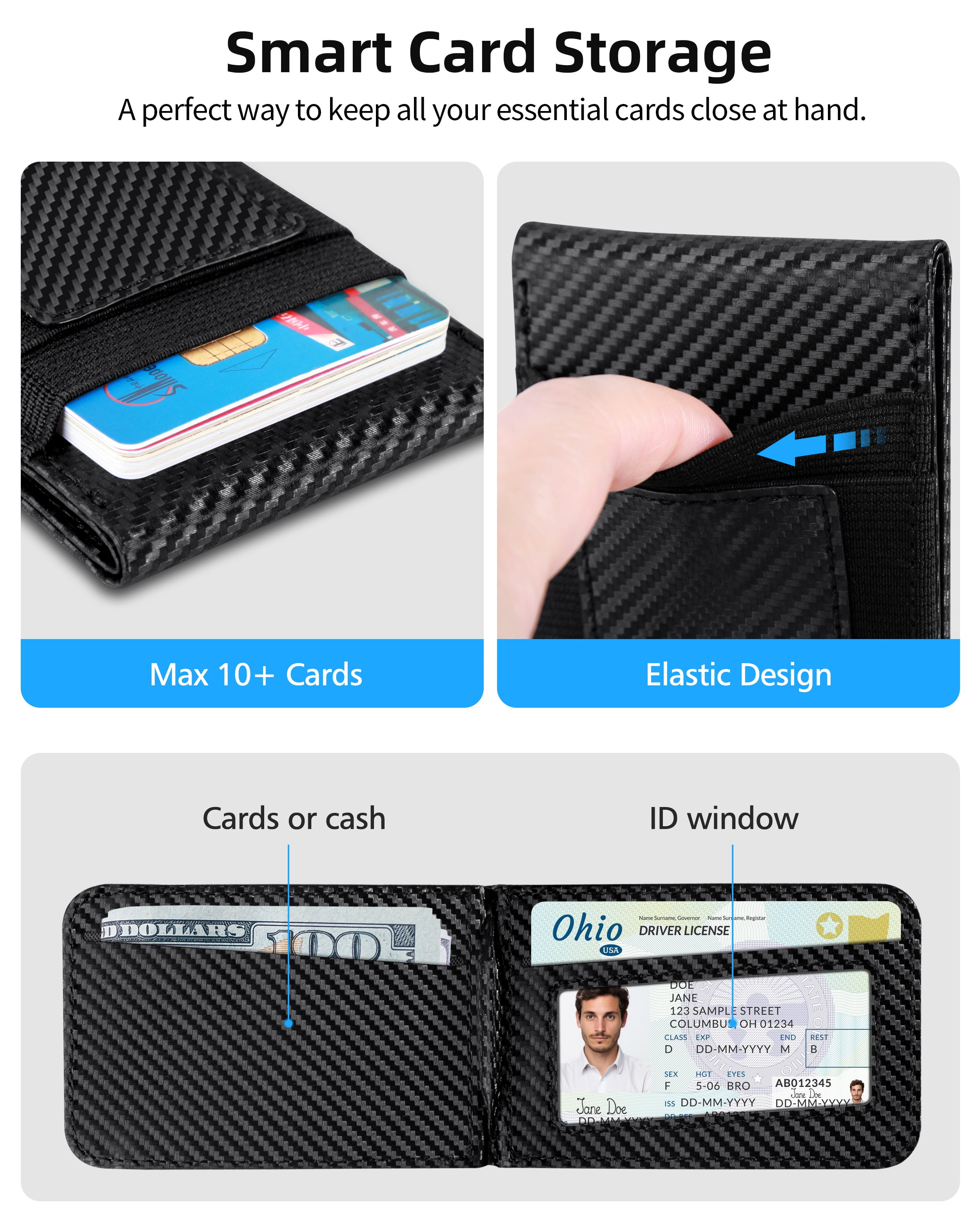 ExtreLife Magnetic Phone Wallet Stand, Magnetic Card Holder Compatible for iPhone 17/16/15/14/13/12 Series, Genuine Leather, RFID Blocking, Fits 9 Cards