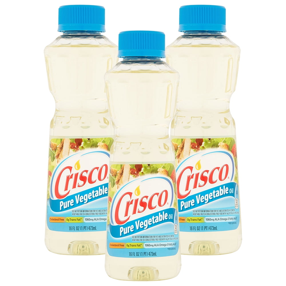 (3 Pack) Crisco Pure Vegetable Oil, 16 fl oz