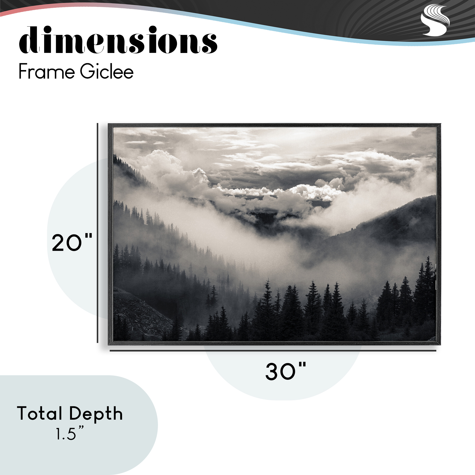 Billowing Fog Atmosphere Black Framed Giclee Art, design by Decent Exposures