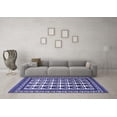 thumbnail image 3 of Ahgly Company Machine Washable Indoor Square Persian Blue Traditional Area Rugs, 8' Square, 3 of 4