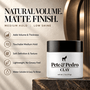Pete & Pedro CLAY - Medium Hold, Matte Finish Hair Clay Volume & Hold, 2 oz