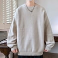 thumbnail image 2 of KKBOTIVE Knit Sweater for Mens, Casual Pullover Long Sleeve Crew Neck Sweater Coat Jacket Loose Fit Top Men's Fashion ( Khaki Size: XXXXL ), 2 of 4